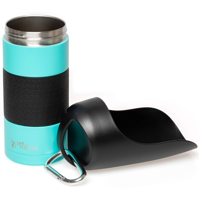 PetFusion Portable Dog Water Bottle & Dispenser (New-Large 22oz Dispenser) Insulated 2 Wall Stainless Steel- Optimal Cool Water Temp - Dog Travel Bottle - Image 1